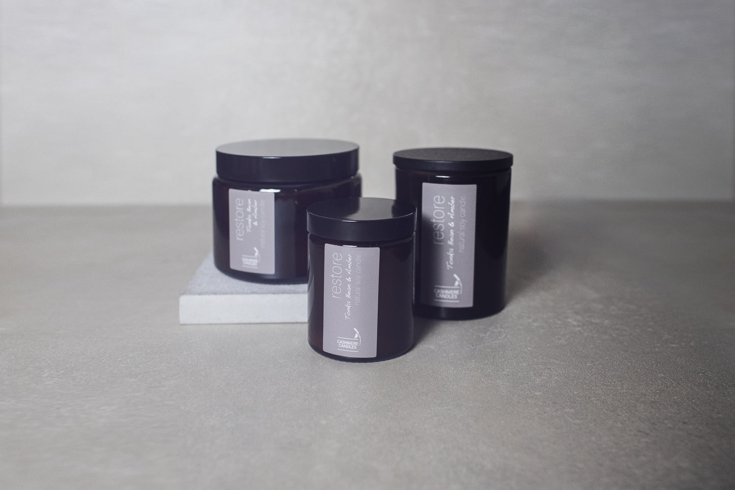 Restore Natural Soy Medium Candle (Tonka bean & Amber)